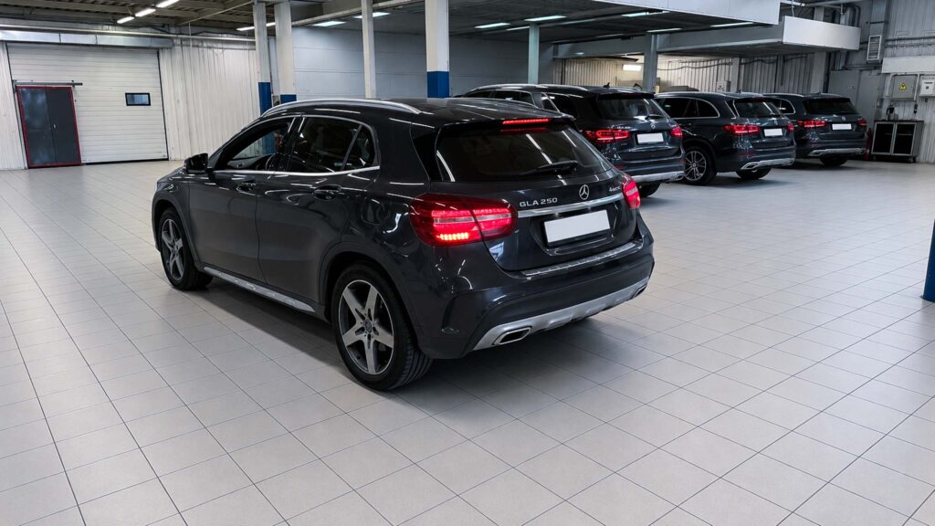 Mercedes GLA 250 4MATIC X156 в специализированном техцентре перед TO-B, пробег 129 034 км.